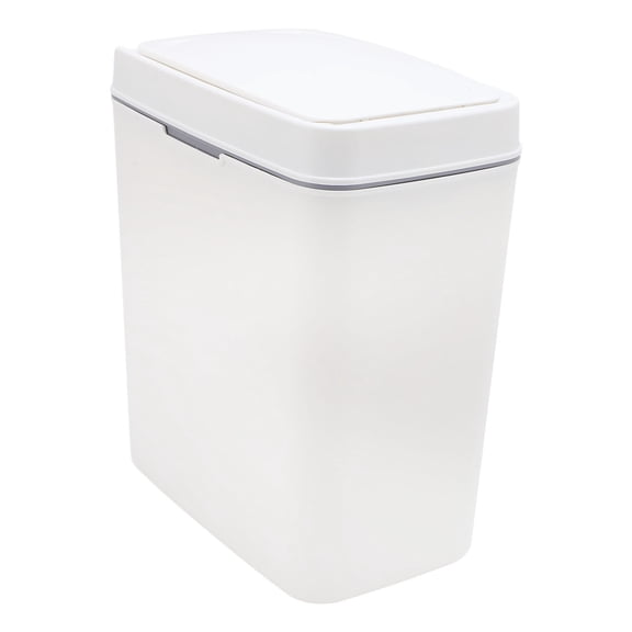 YAHHU 15L (3.96 Gallon) Smart Sensor Trash Can, Water Resistant Touchless Automatic Garbage Bin with Lid for Bathroom, Kitchen, White