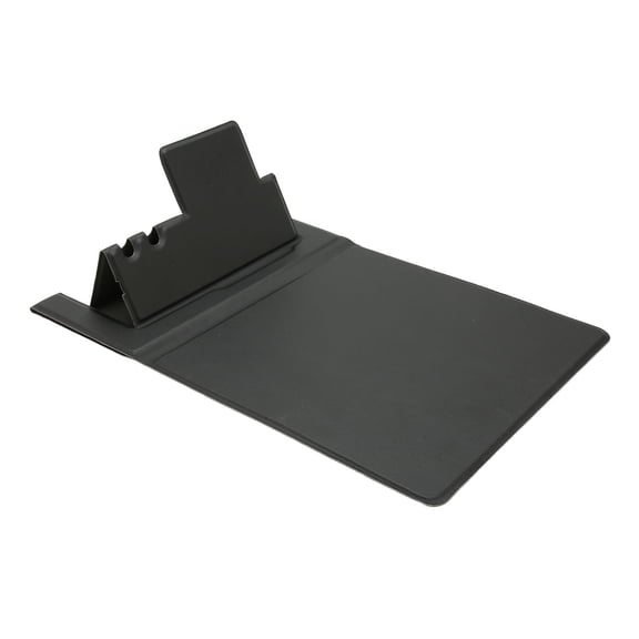 YAHHU 15W Fast Wireless Charging Mouse Pad with Pencil Holder and Phone Stand, 5-in-1 Ergonomic PU Leather Desk Mat for Office Gaming, Anti-Slip Base, Black, 16.5x8.9 inches / 42x22.5 cm