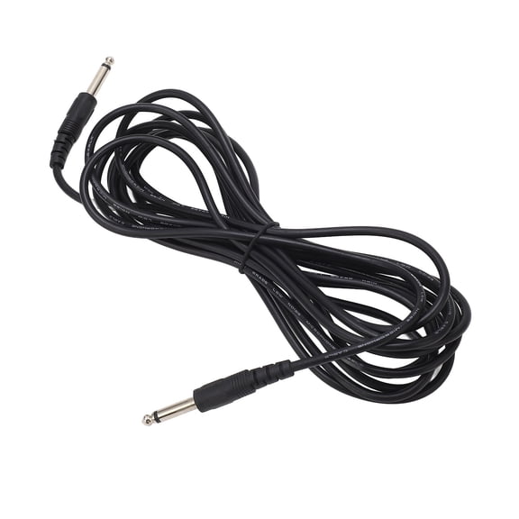 YAHHU 16.4 ft / 5m Guitar Audio Cable 6.3mm 1/4 inch Straight Connector Black Instrument Cable Anti Interference PVC Shielding for Electric Bass Keyboard Speaker