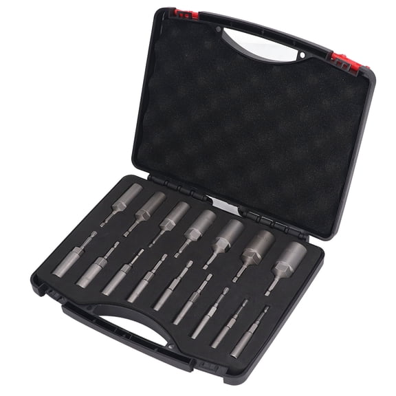 YAHHU 16-Piece Hex Shank Deep Socket Adapter Assortment Set Chromium Vanadium Steel Impact Wrench Driver Electric Drill Accessories With Storage Box