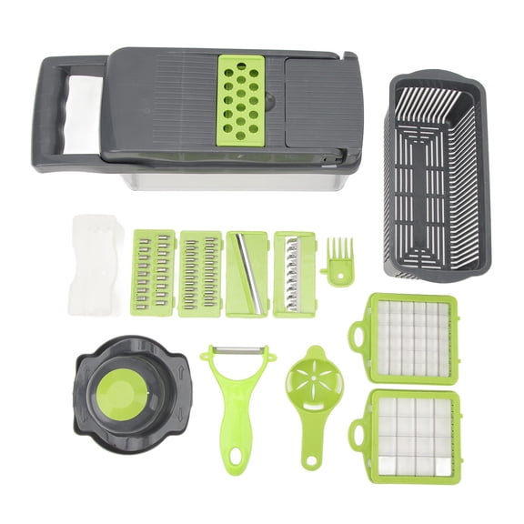 YAHHU 16in1 Kitchen Grater Set  Stainless Steel Cutter, Slicer, Peeler & Shredder for Fruits, Veggies & Cheese