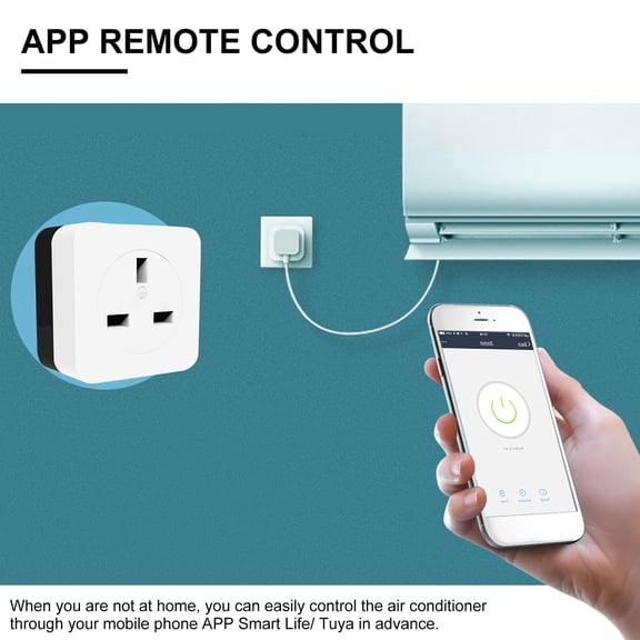 YAHHU 16A WiFi Air Conditioner Wall Plug Socket Smart Remote, Voice Control, Timer, Power Stats Compatible with Alexa, Google Home, Smart Life