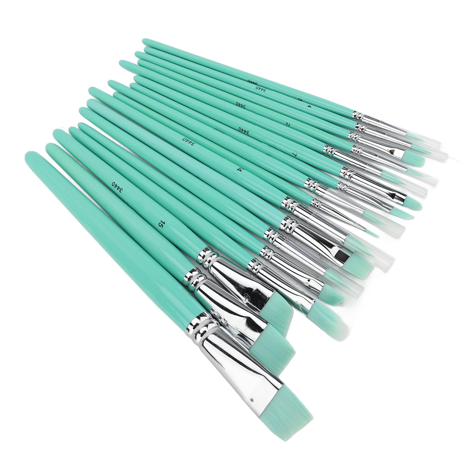YAHHU 17 Pieces Paint Brushes Set Multiple Sizes Nylon Bristles for Watercolor Acrylic Oil Painting