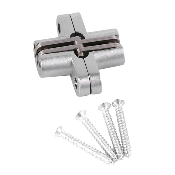YAHHU 180 Degree Zinc Alloy Invisible Folding Door Cross Hidden Hinges 1.72 inches / 43.7 mm