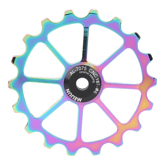 YAHHU 18T Ceramic Bicycle Rear Derailleur Pulley Wheel Aluminum Alloy Guide Roller Bearing for Mountain Road Bike Cycling Accessory Multicolor (9 cm / 3.54 inches)