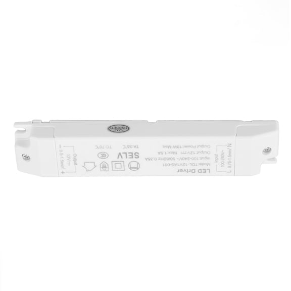 YAHHU 18W LED Transformer Driver DC 12V 1.5A ABS Multi Protections Power Supply for Home AC 100-240V Black