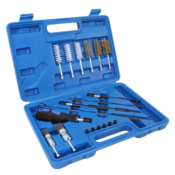 YAHHU 19 Pcs Diesel Injector Seat Cleaning Kit Cylinder Heads Bore Cleaning Brush Universal Fit Tool