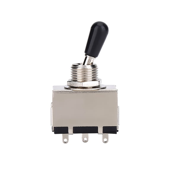 YAHHU 1Pc Enclosed 3 Way Toggle Switch with Black Tip Replacement Part for LP Style Electric Guitar[cite: 1]