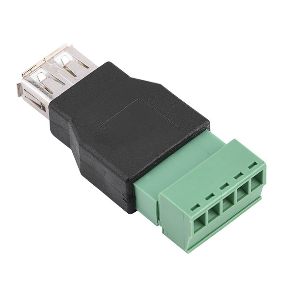 YAHHU 1Pcs USB 2.0 Type A Female Jack to 5 Pin Screw Adapter Connector Black PVC Terminal Extension Jack for PC Data Transfer and Charging Compact Design (2 inches / 50.8 mm)