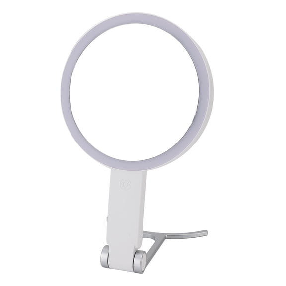 YAHHU 1X/5X Magnifying Double Sided Portable Foldable Lighted Makeup Mirror, 6.3 Inch (16 cm) LED Vanity Mirror with 3 Color Lighting Modes and Stepless Dimming, Built-in Battery Rechargeable, White