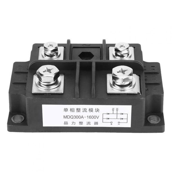 YAHHU 1pc Single Phase Diode Bridge Rectifier 300A Amp 1600V High Power Module 110x67x40mm (4.33x2.63x1.57 inches) for Alternating Current Input to Direct Current Output Conversion