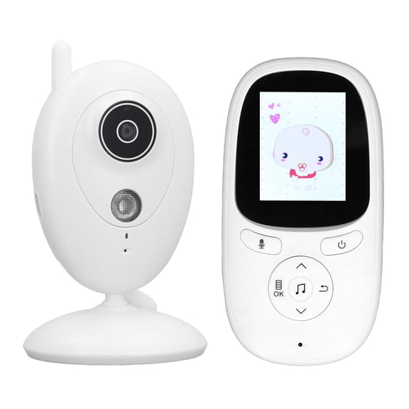 YAHHU 2.0-Inch HD Video Baby Monitor System with Night Vision, Two-Way Audio Talk, Room Temperature Sensor, Built-In Lullabies, and Extended Battery Life, White, US Plug Edition