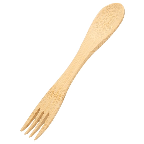 YAHHU 2 in 1 Bamboo Flatware Set Heat-Resistant Spoon Fork Intergrade Utensil for Home Kitchen Dining Restaurant Everyday Use (6.61 inches / 16.8 cm) Lightweight Portable Design