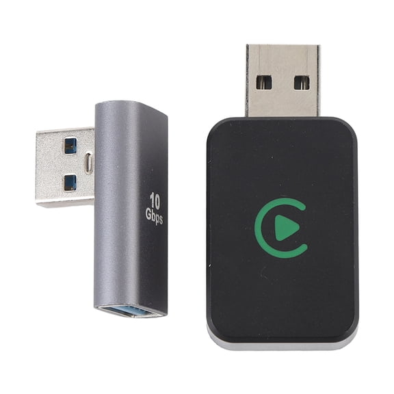 YAHHU 2 in 1 Wireless Adapter Dongle for Carplay Wired to Wireless USB Plug and Play for Android Auto IOS Smartphone Connection Low Latency Type-A Port Memory Expansion