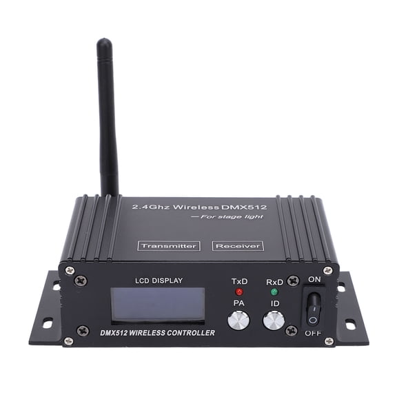 YAHHU 2.4G Wireless DMX 512 Transmitter Receiver with LCD Display Lighting Dimmer Controller for Disco DJ Party Stage Light