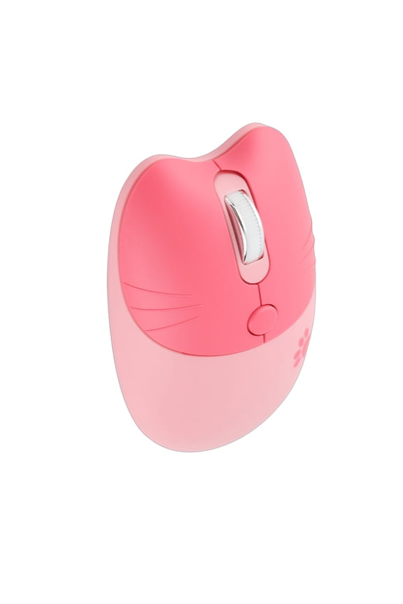 2.4G Wireless Mouse Sakura Pink Cute Cat Design Mute Portable 3 Levels DPI Optical Ergonomic Mice for Laptop Computer Mac PC Office Home Travel (Battery Not Included) 4.09x2.68x1.50 inches
