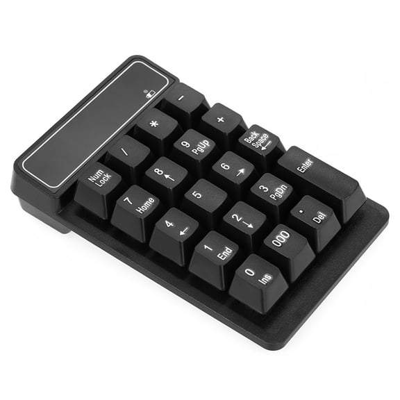 YAHHU 2.4Ghz Wireless Numeric Keypad Mechanical Feel Number Pad Keyboard 19 Keys with USB Receiver Water-proof Portable Design for Laptop Desktop PC Notebook Black (5.31 in / 13.5 cm)[cite: 1]