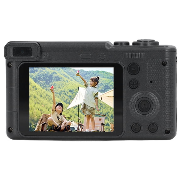 YAHHU 2.4in Digital Camera IPS Screen 8X Zoom High Definition Front and Rear Dual Lens Autofocus Vlogging Camera for Photography Black (10.44 oz / 296 g)