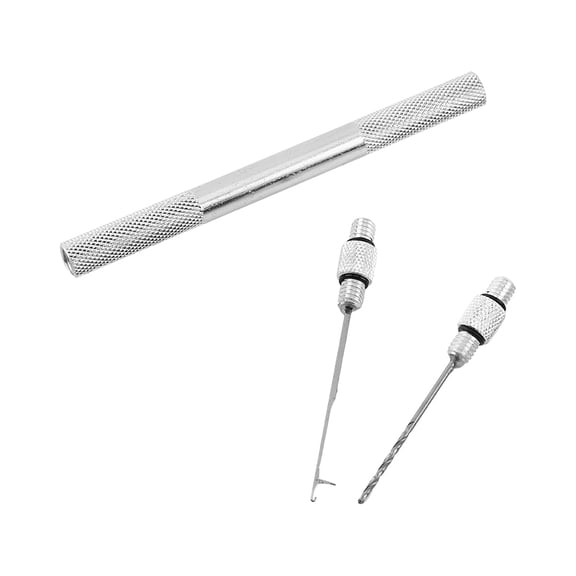 YAHHU 2 In 1 Aluminium Alloy Fishing Hook Set Lure Bait Needle Stringer And Driller (Silver) - 5.1 inches / 13 cm