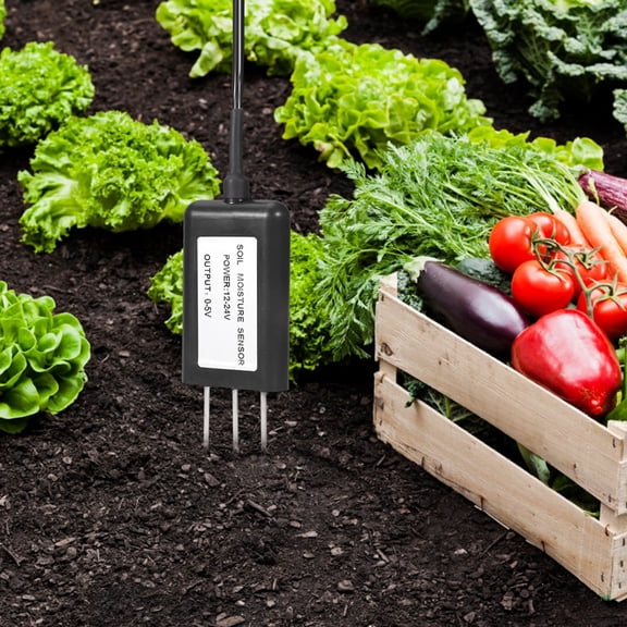 YAHHU 2-In-1 Electric Digital Temperature Humidity Soil Sensor Transmitter Soil Moisture Tester 0-5V Output Probe For Garden Farm Plant Care High Accuracy Waterproof IP68 Tool