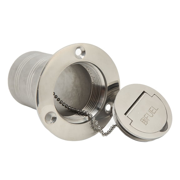 YAHHU 2 Inch / 50 mm Keyless Boat Deck Filler Right Angle Clamshell Stainless Steel 316 Hardware for Marine Yacht Gas Fuel Tank Bulkhead Fittings