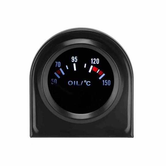 YAHHU 2 Inch 52mm LED Light Car Pointer Oil Temperature Temp Gauge 50-150 Celsius Measurement Range Black Matte Dashboard Mount Universal Modification Specialty Automotive Replacement Part