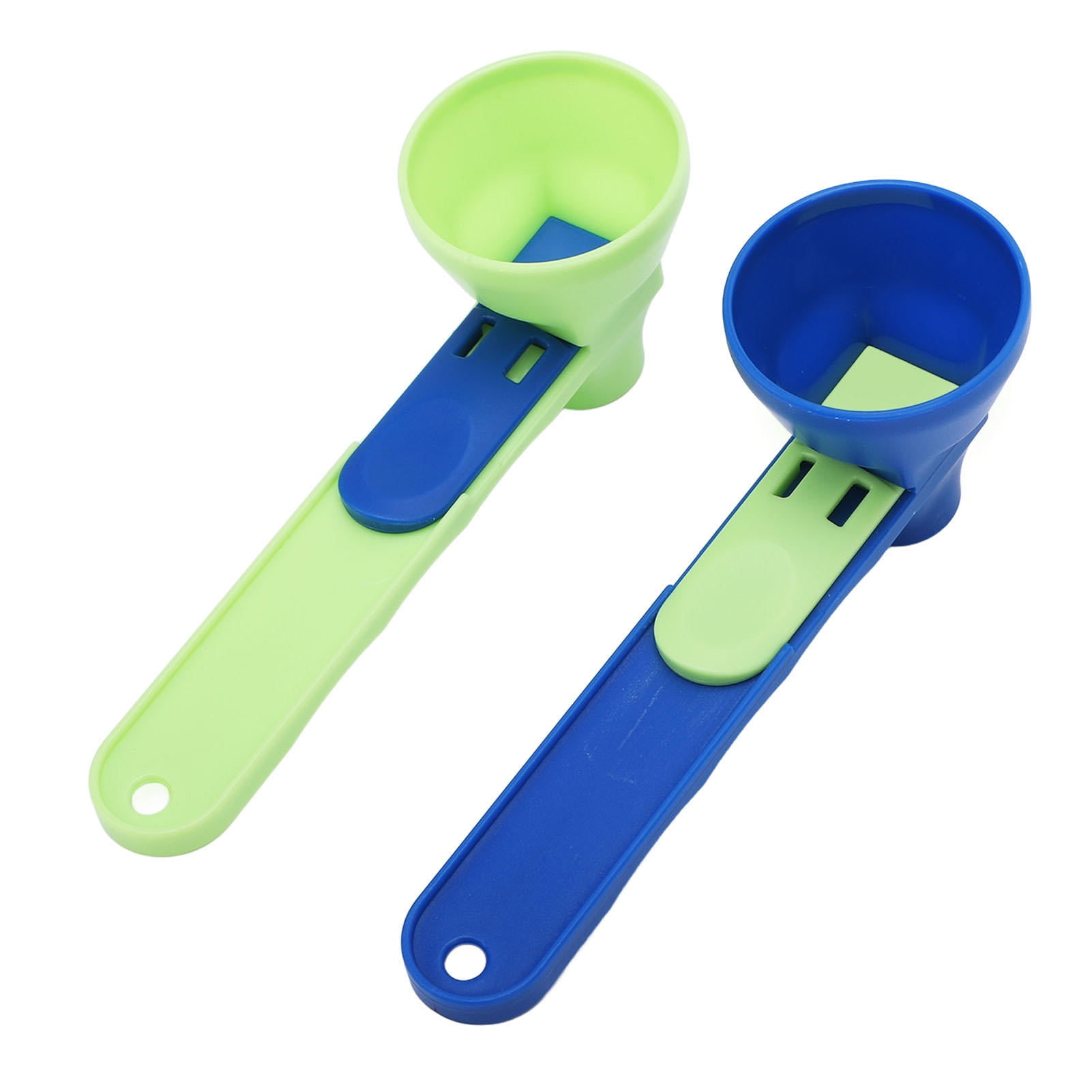 YAHHU 2‑Pack ABS Protein Powder Funnel Scoops – 5.51x1.97in,Spill‑Proof Sliding Spoon for Coffee, Tea & Sports Drinks