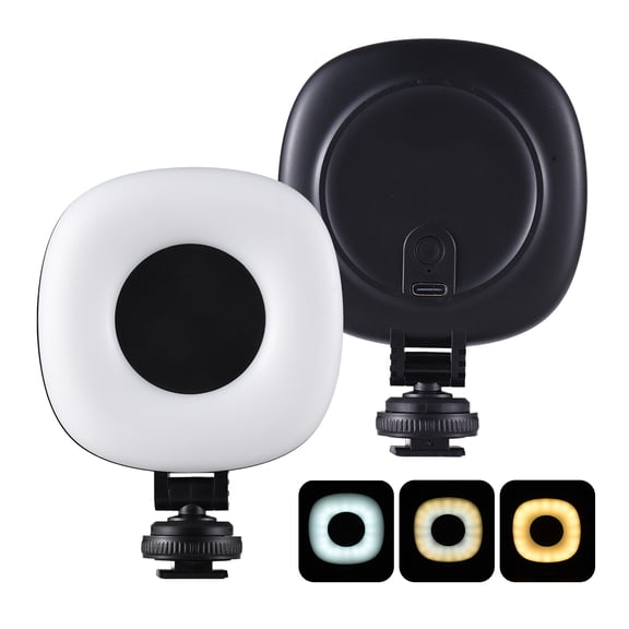 YAHHU 2 Pack Pocket LED Video Light Bi-Color Photography Fill Light with Cold Shoe Adapter 3 Lighting Modes 3 Brightness Levels Built-in Battery for DSLR Cameras Smartphones and Vloggers