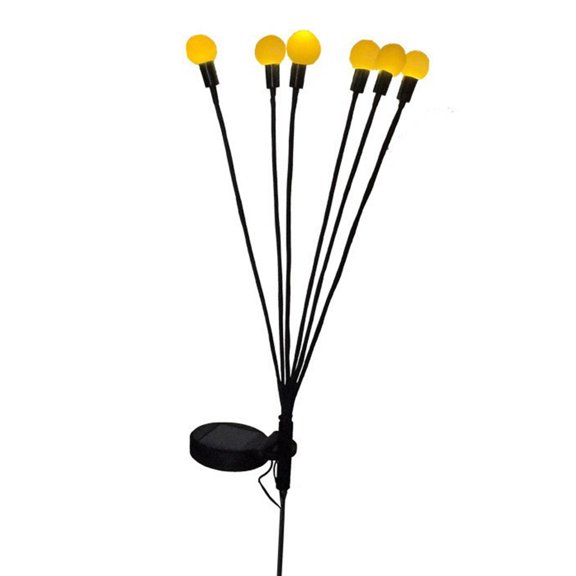 YAHHU 2Pack Solar Swaying Firefly Lamps  6Head LED Garden Lanterns with Intelligent Light Control, Waterproof & Flexible Design