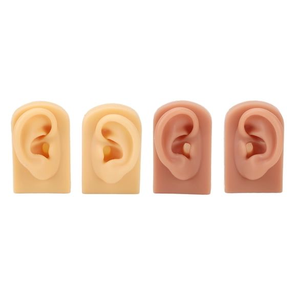 YAHHU 2 Pairs Silicone Ear Model Piercing Practice Reusable 3D Acupuncture Silicone Ear Model (4.72 inches / 12 cm)