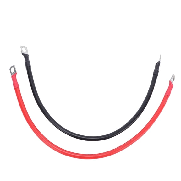 YAHHU 2 Pcs 6 AWG Battery Inverter Cable 12 Inches / 30.48 cm Positive Negative Power Wire with 0.31 in Tinned Copper Lugs for Solar Panels, RVs, Marine Boats, and Automotive Power Connections