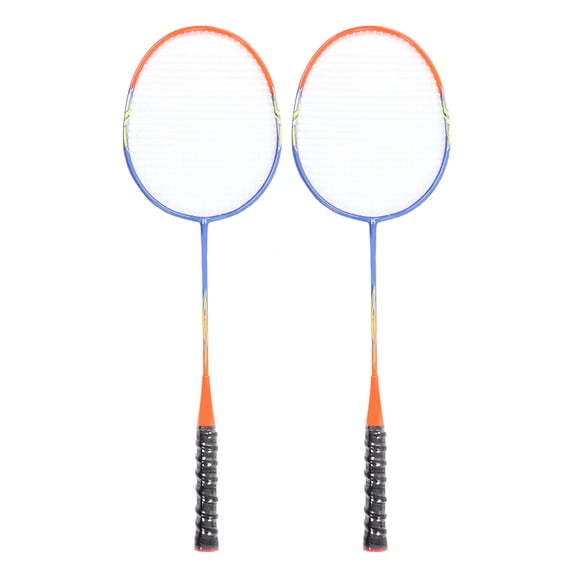 YAHHU 2 Pcs Badminton Racket Ferroalloy One Piece Skidproof Handle Orange Badminton Racquets Set for Beginner Professional (26.77 inches / 68 cm)