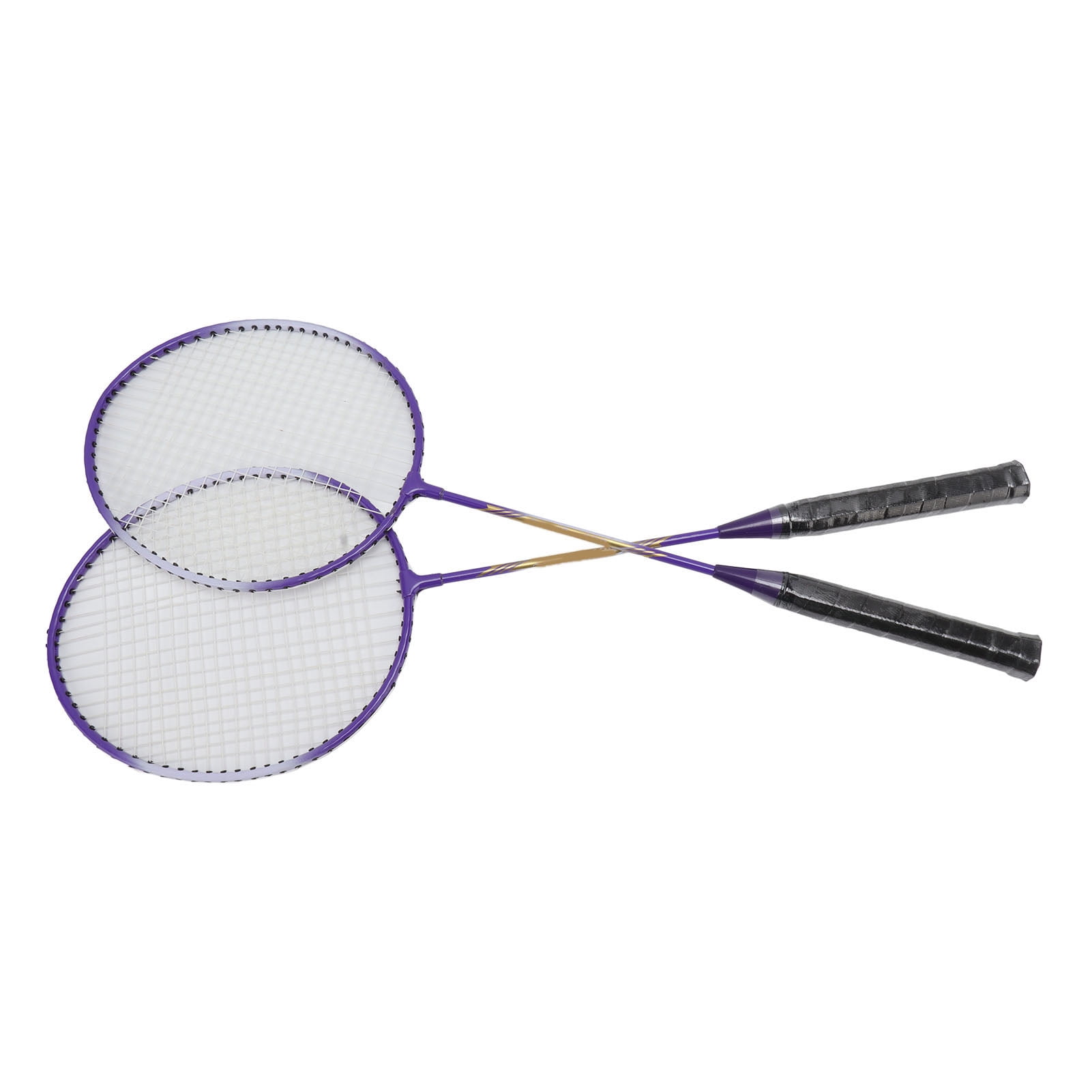 YAHHU 2 Pcs Badminton Racket Set Ferroalloy Skidproof Handle Portable Badminton Racquets for Beginner Students Professional Indoor Outdoor Sports Training Purple