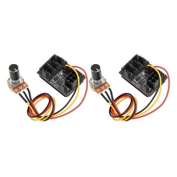 YAHHU 2 Pcs PC Fan Controller 3 Pin 4 Pin Fan Adapter PWM PC Case Cooling Hub 8 Way Splitter 12V Speed Controller 11.8 inches / 30 cm Extension Cord