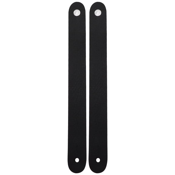 YAHHU 2 Pcs PU Leather Guitar Neck Strap Button String Headstock Tie Accessory Replacement Parts for Acoustic Electric Classical Guitars Bass and Ukulele Black Color 8.3 inches / 21 cm Length