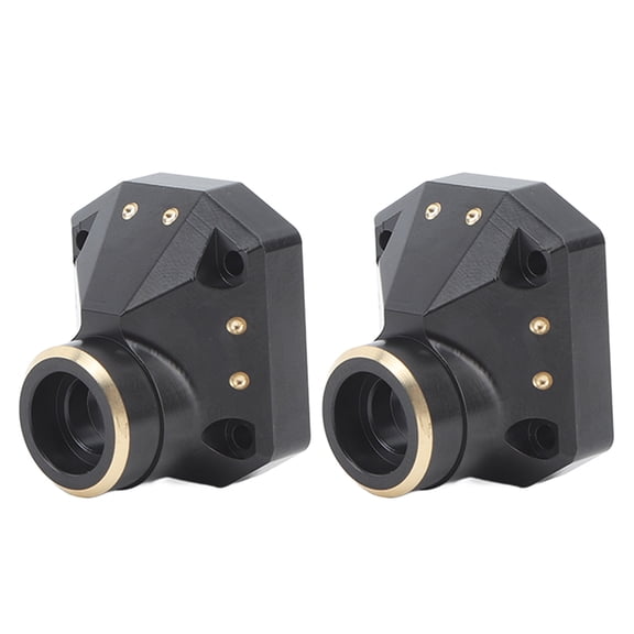 YAHHU 2 Pcs RC Car Diff Cover Brass Front Rear Bridge Portal Cover Differential Portal Axle Cover Upgrade Part for Axial Capra 1/10 Scale Remote Control Vehicle (33 x 29 x 23.5 mm)
