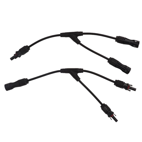 YAHHU 2 Pcs Solar 2 to 1 Adapter IP68 Waterproof PPE Flame Retardant PV Y Branch Parallel Connector Solar Panel Parallel Cable