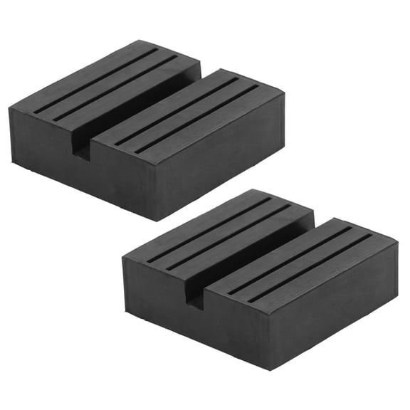 YAHHU 2 Pcs Universal Jack Rubber Pad Slotted Frame Rail Protector Adapter Pinch Weld Jack Stand Lift Puck Floor Jack Accessories for Car Maintenance Black