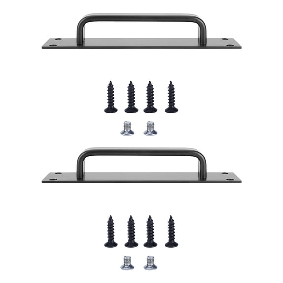 YAHHU 2-Piece Aluminum Alloy Door Pull Handle Hardware Set for Balcony Sliding Doors and Wood Doors, Easy Installation, Scratch Resistant Finish, 10 Inches / 25.4 cm, Black