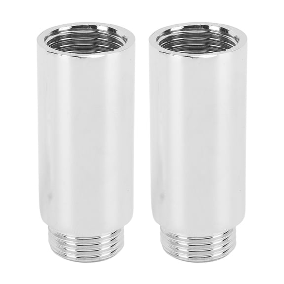 YAHHU 2-Piece Shower Arm Extension Stainless Steel Chrome Plated Showerhead Extender Pipe Universal Bathroom Hardware Fixture Replacement Parts 5.1cm / 2 Inches