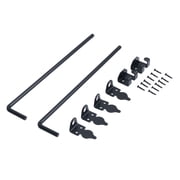 YAHHU 2 Set 18 Inch / 46 cm Heavy Duty Carbon Steel Gate Ground Latch Drop Rod Gate Stopper Black Powder Coating Cane Bolt for Wooden Metal Fences