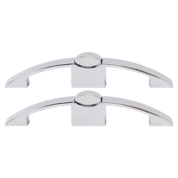 YAHHU 2 Set Push Button Latch Cabinet Lock Cupboard Knob Latch Lock With Handle For RV Motorhome Boat 5 inches / 128mm Hole Spacing Chrome