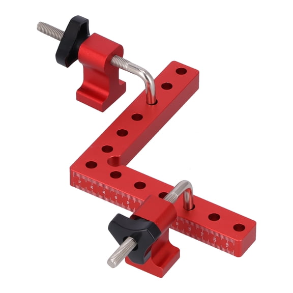 YAHHU 2 Sets 90 Degree Positioning Square Right Angle Fixture Woodworking Splicing Clamp Accessories, Aluminum Alloy Carpentry Height Ruler L-Shape Tool, 5.51 inches / 140 mm
