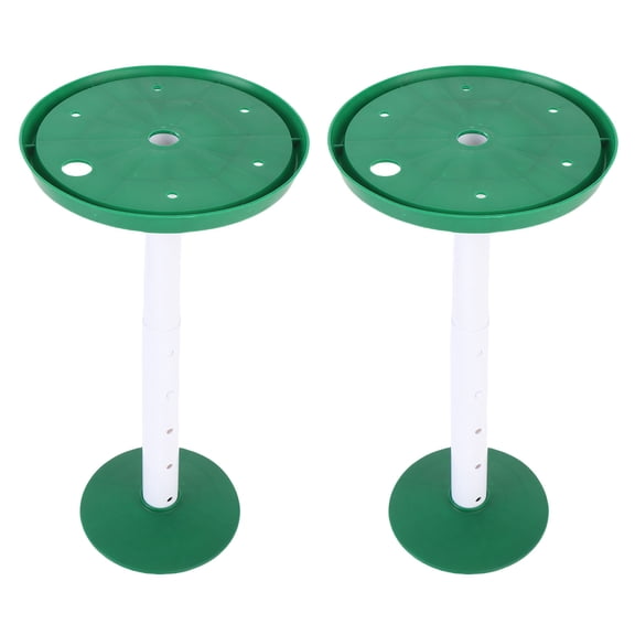 YAHHU 2 Sets Adjustable Height Plant Inserts with Drainage Holes, Universal Planter Filler Risers for Inside Flower Pot Containers, 11-17 inches / 28-43 cm, Green Eco-Friendly Gardening Kit