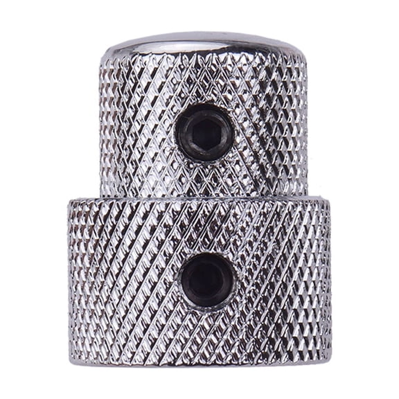 YAHHU 2 Sets Dual Concentric Stacked Control Knobs for Electric Bass Guitars Silver Color Guitar Replacement Parts Dual Layer Potentiometer Hat Fits Bass and Electric Guitars Perfectly