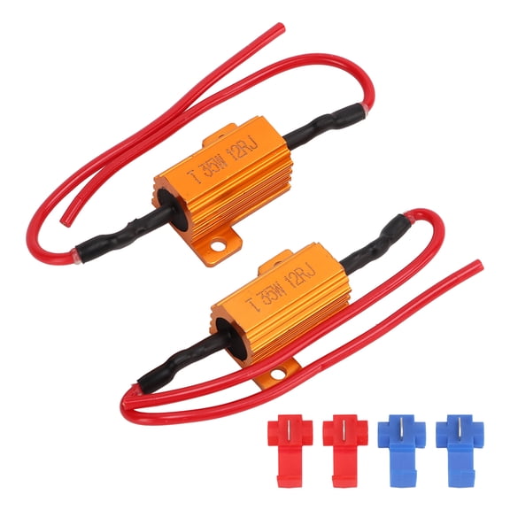 YAHHU 2 Sets Load Resistor 35W 12Ohm Error Free Accessory Replacement Kit for LED Turn Signals Fog Lights 4.72 inches / 12 cm