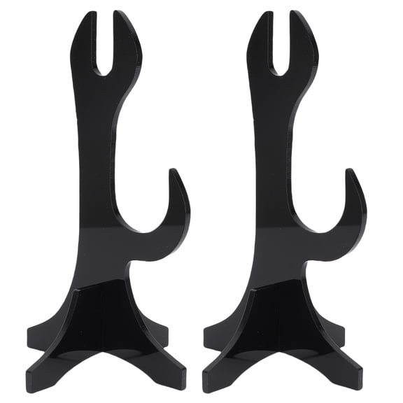 YAHHU 2 Tier Acrylic Sword Stand Stable Base Samurai Sword Display Holder for Katana Wakizashi Home Decor 7.9 x 4.7 inches / 20 x 12 cm Black