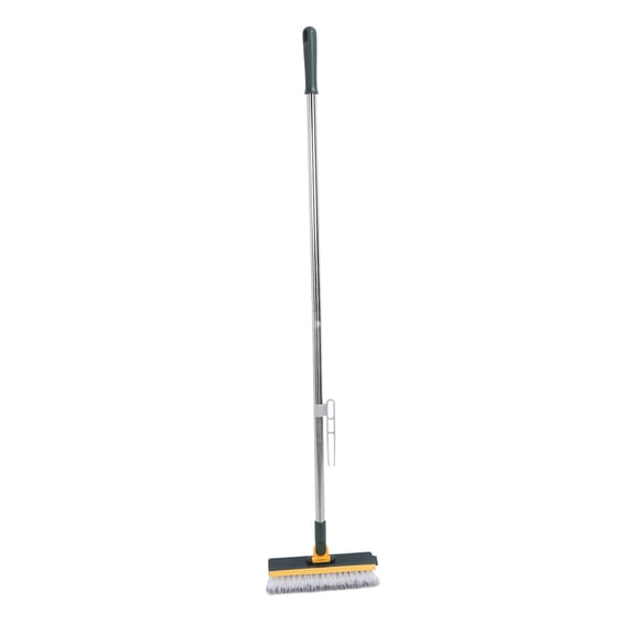 YAHHU 2 in 1 Floor Brush Scrubber Long Handle Grout Brush Stiff Bristle Tile 42.9 inches / 109 cm Rotating Bathroom Kitchen Green