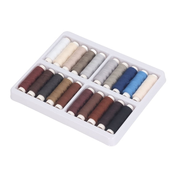 YAHHU 20 Colors Sewing Threads Kits 328ft / 100m Polyester Sewing Thread Multipurpose DIY Sewing Thread Spools for Making Clothes Crafts Dark Set 7.3 inches / 18.5 cm