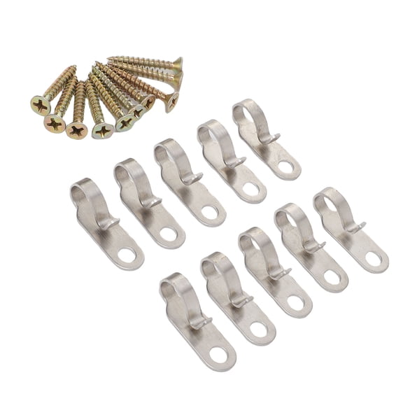 YAHHU 20 Pack String Lights Hanger Hooks, Stainless Steel Outdoor Screw Hooks for Hanging Patio Lights, LED String Light Clips, Wire Holders for Wall and Ceiling, 1.18 Inches